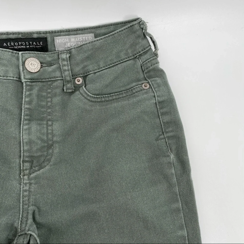 Aeropostale Army Green High Waisted Jegging